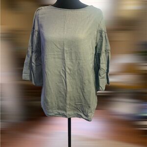 J. Jill Light Blue Blouse with 3/4 Sleeves